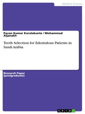 cover image of Teeth Selection for Edentulous Patients in Saudi Arabia